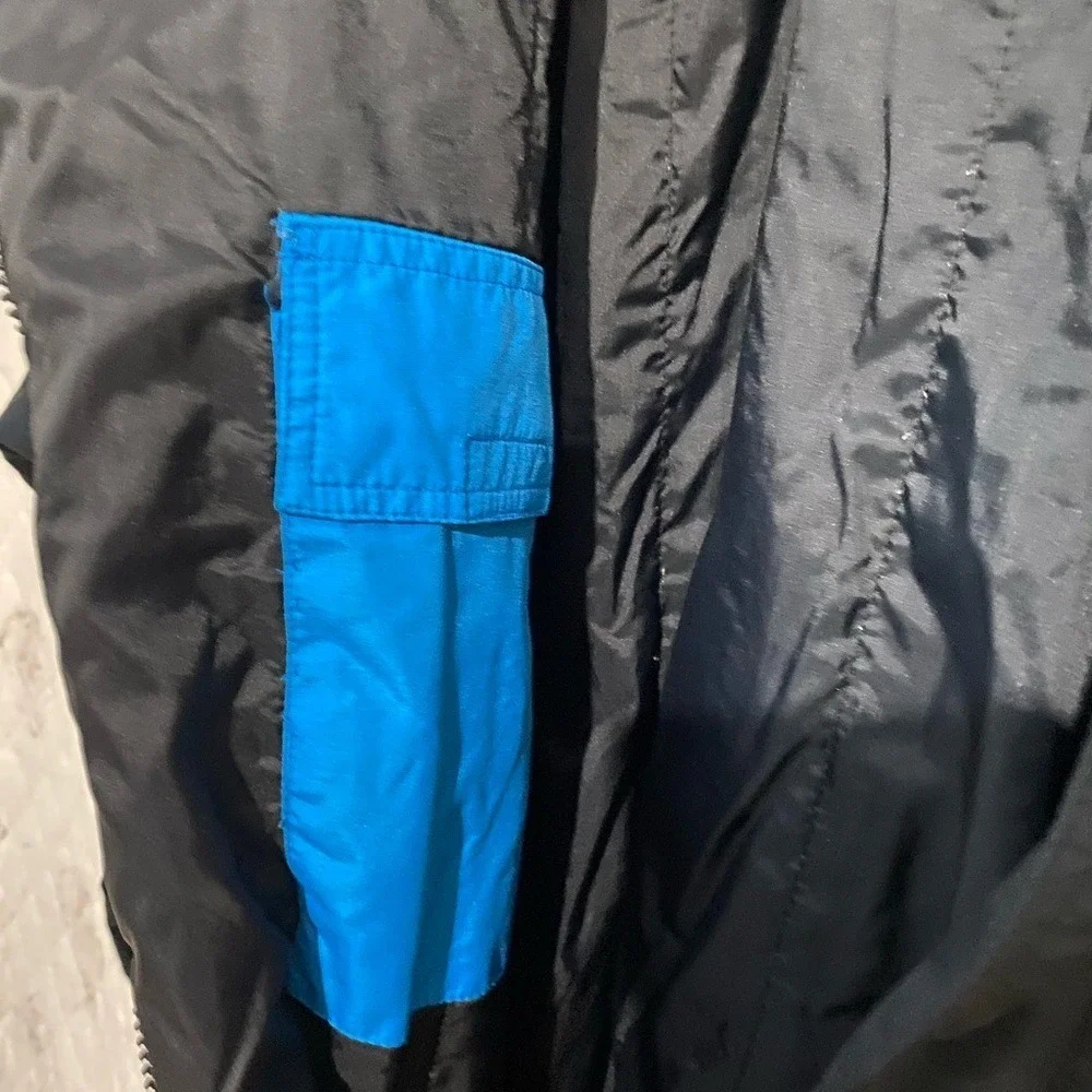 Inside Edge‎ Vintage Mens Ski Suit One Piece Black Blue Insulated Snow Suit M